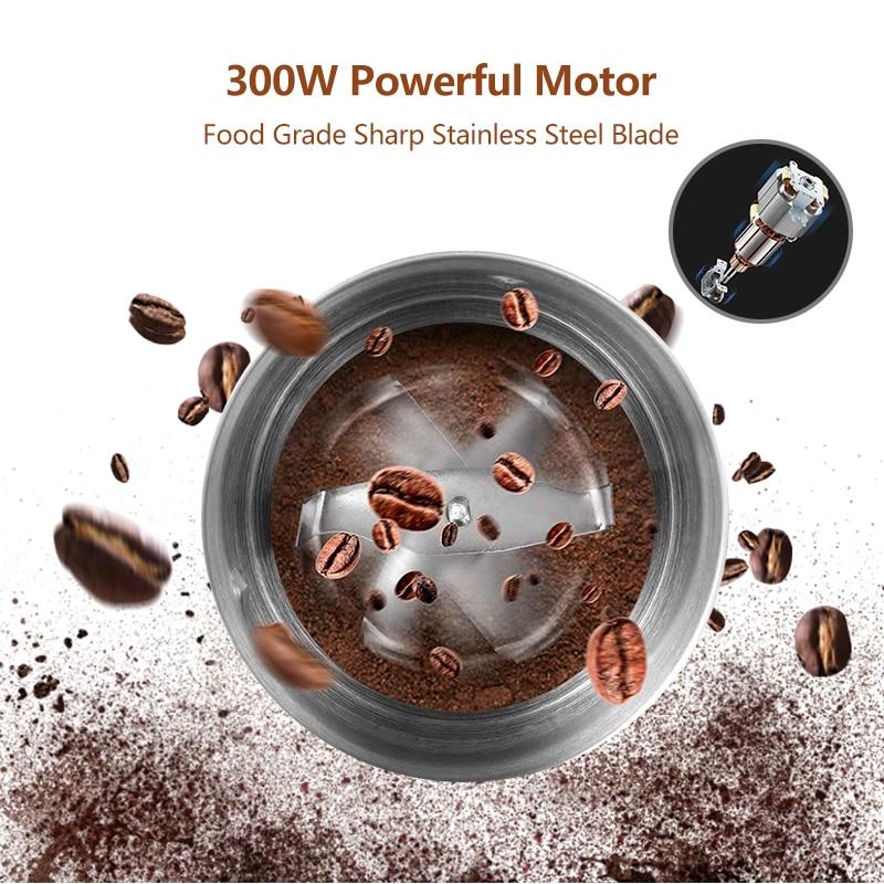 BioloMix 2-in-1 Wet and Dry Double Cups 300W Electric Spices and Coffee Bean Grinder Stainless Steel Body and Miller Blades | Fugo Best