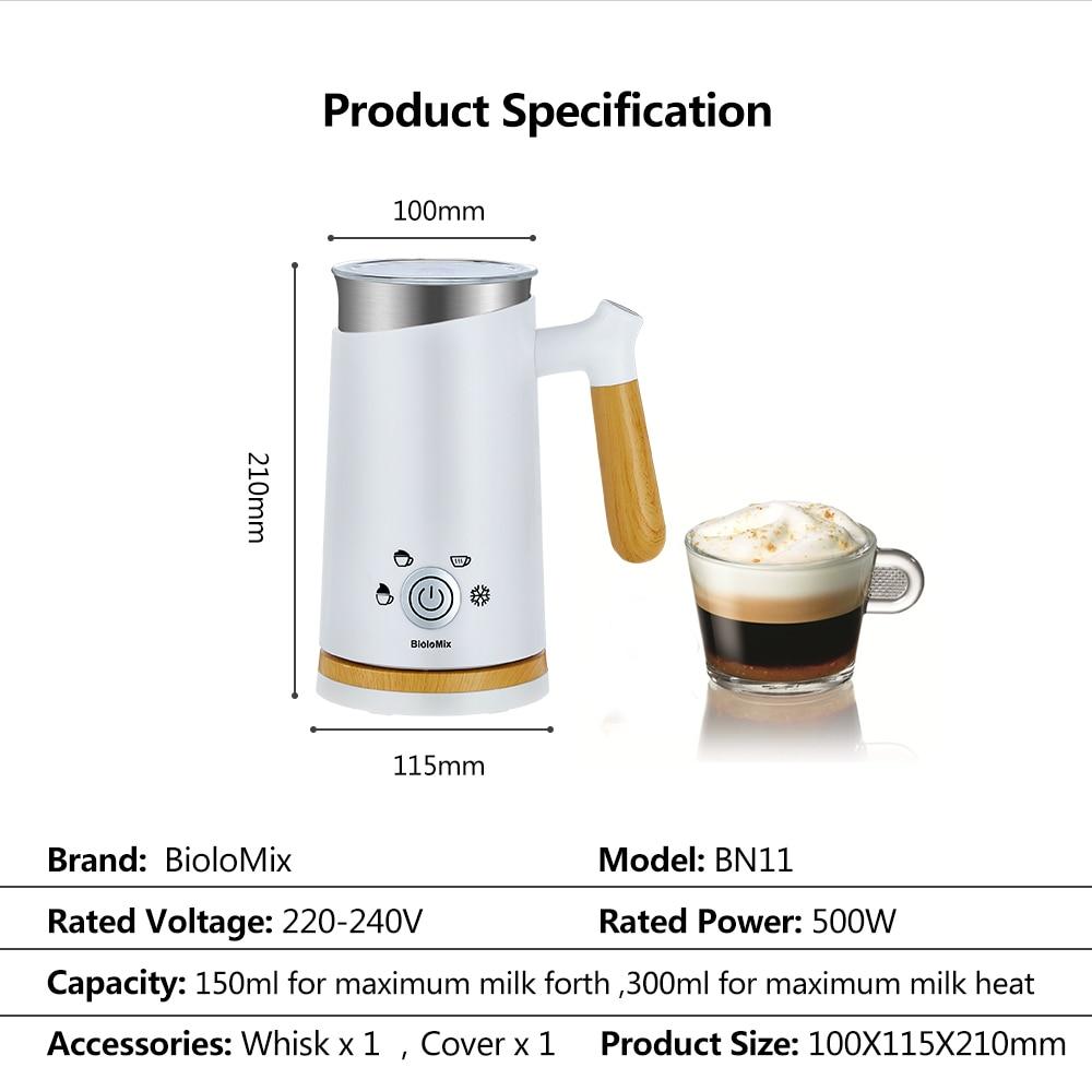 BioloMix NEW Automatic Hot and Cold Milk Frother Warmer for Latte, Foam Maker for Coffee, Hot Chocolates, Cappuccino | Fugo Best
