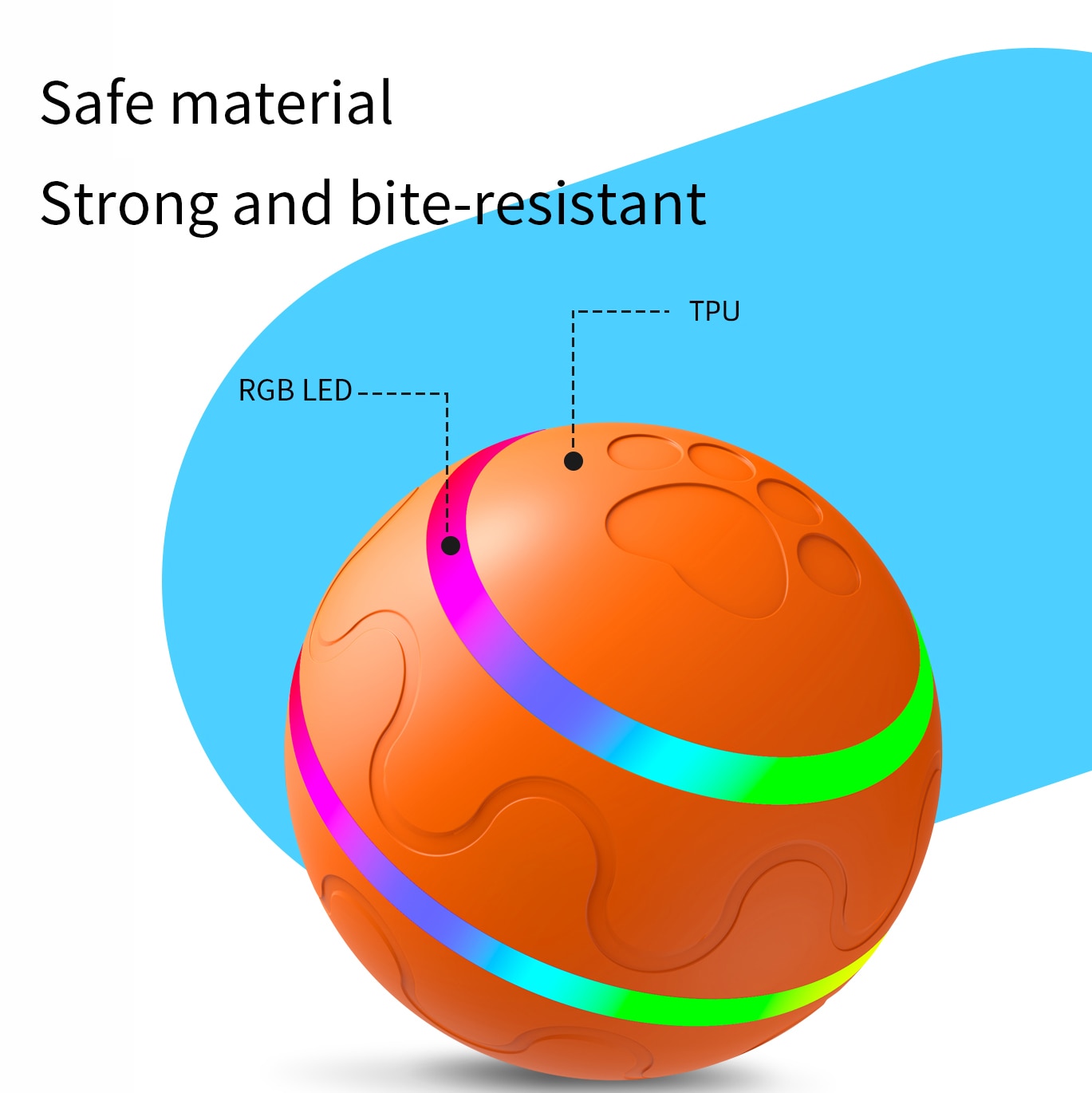 Dog Cat Toys Ball Electric Pet Toys Automatic Rotating Jumping Ball Playing Rolling Ball Roller Ball LED Rolling USB Flash Ball | Fugo Best