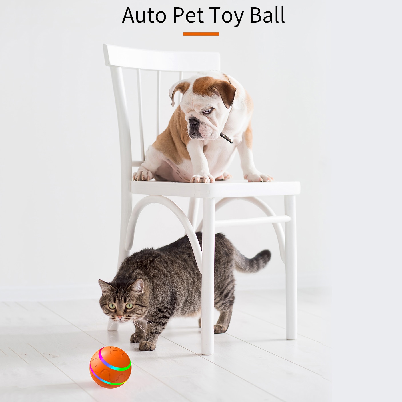 Dog Cat Toys Ball Electric Pet Toys Automatic Rotating Jumping Ball Playing Rolling Ball Roller Ball LED Rolling USB Flash Ball | Fugo Best