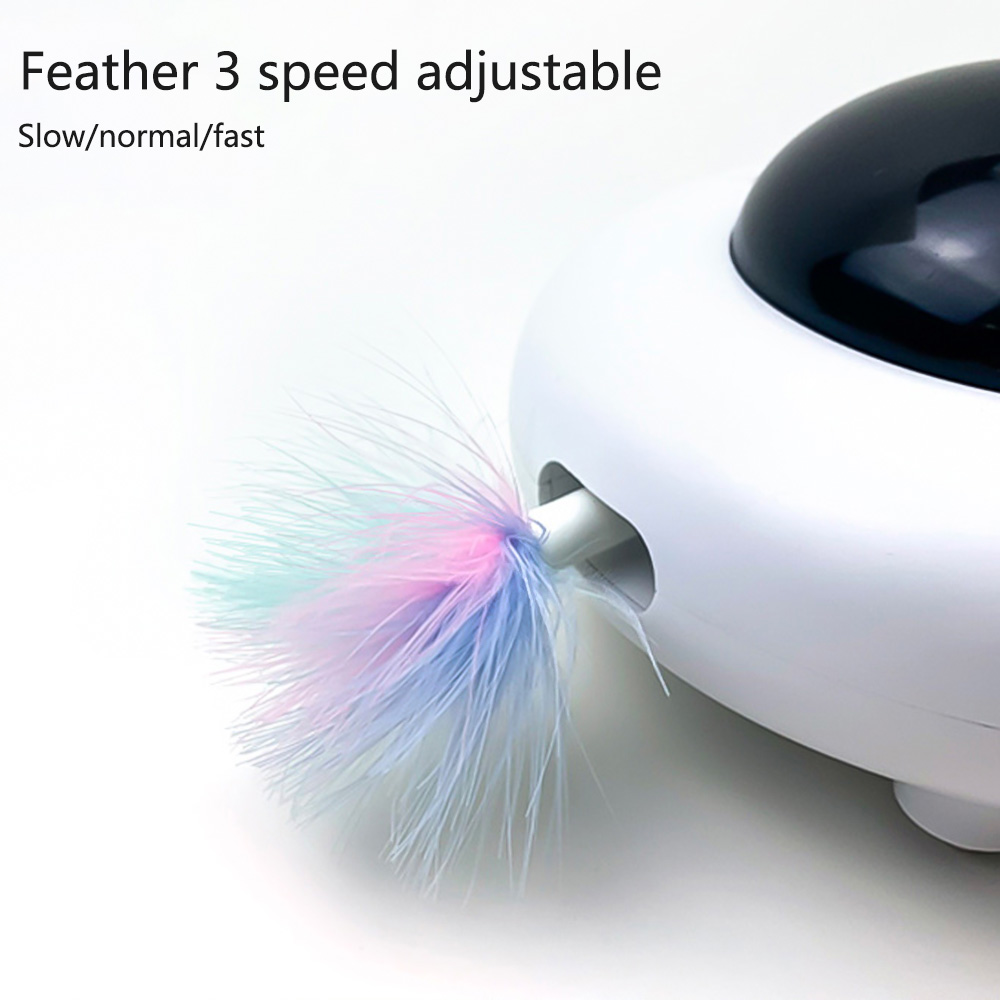 Intelligent UFO Turntable Automatic Swing Toys Puppy Cat Electric Steering Chasing Pet USB Charging Interactive Feather | Fugo Best