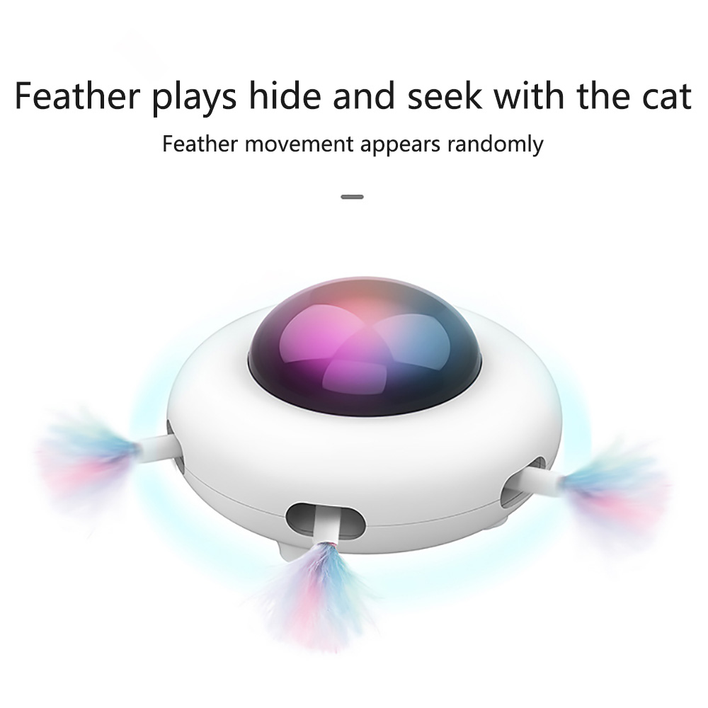 Intelligent UFO Turntable Automatic Swing Toys Puppy Cat Electric Steering Chasing Pet USB Charging Interactive Feather | Fugo Best