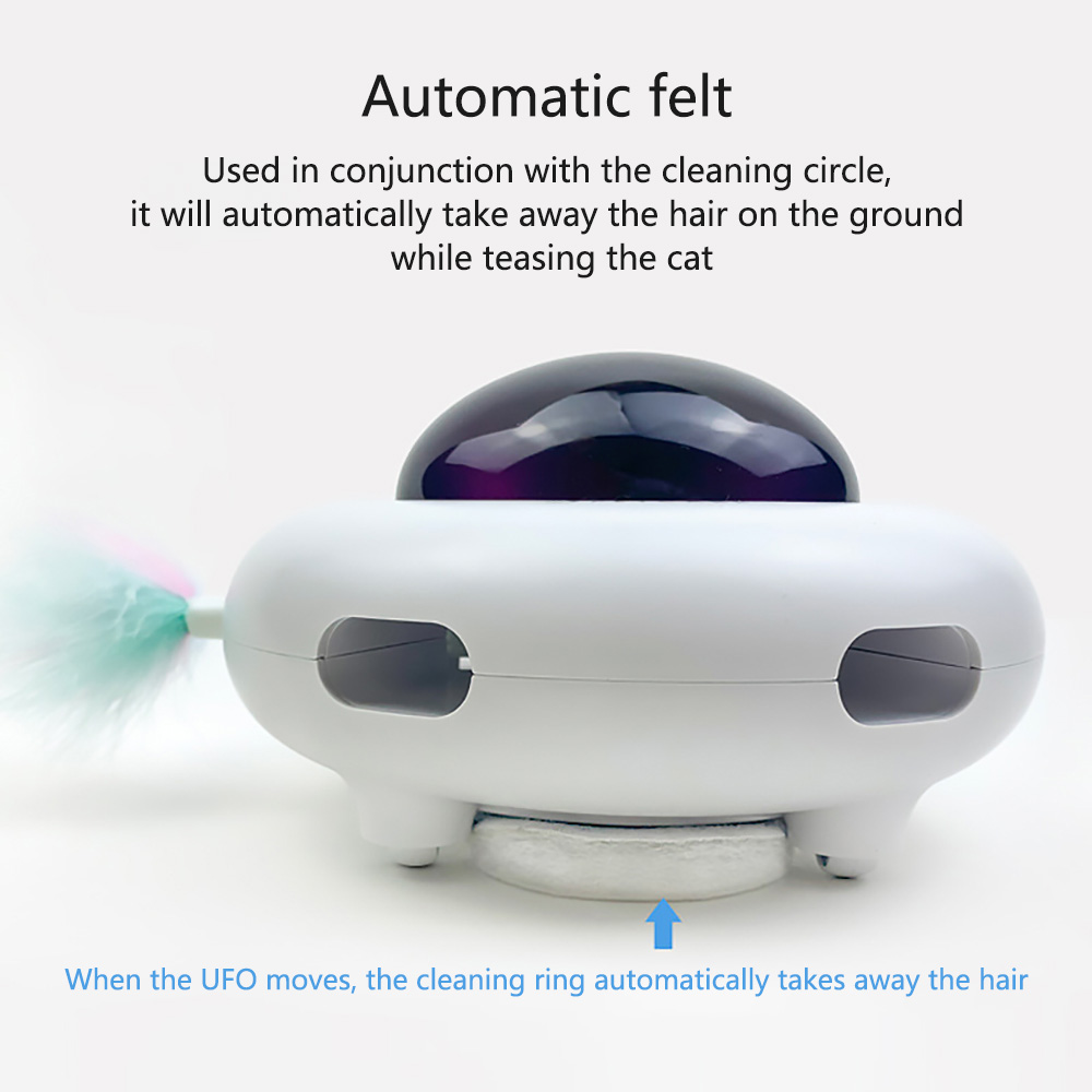 Intelligent UFO Turntable Automatic Swing Toys Puppy Cat Electric Steering Chasing Pet USB Charging Interactive Feather | Fugo Best