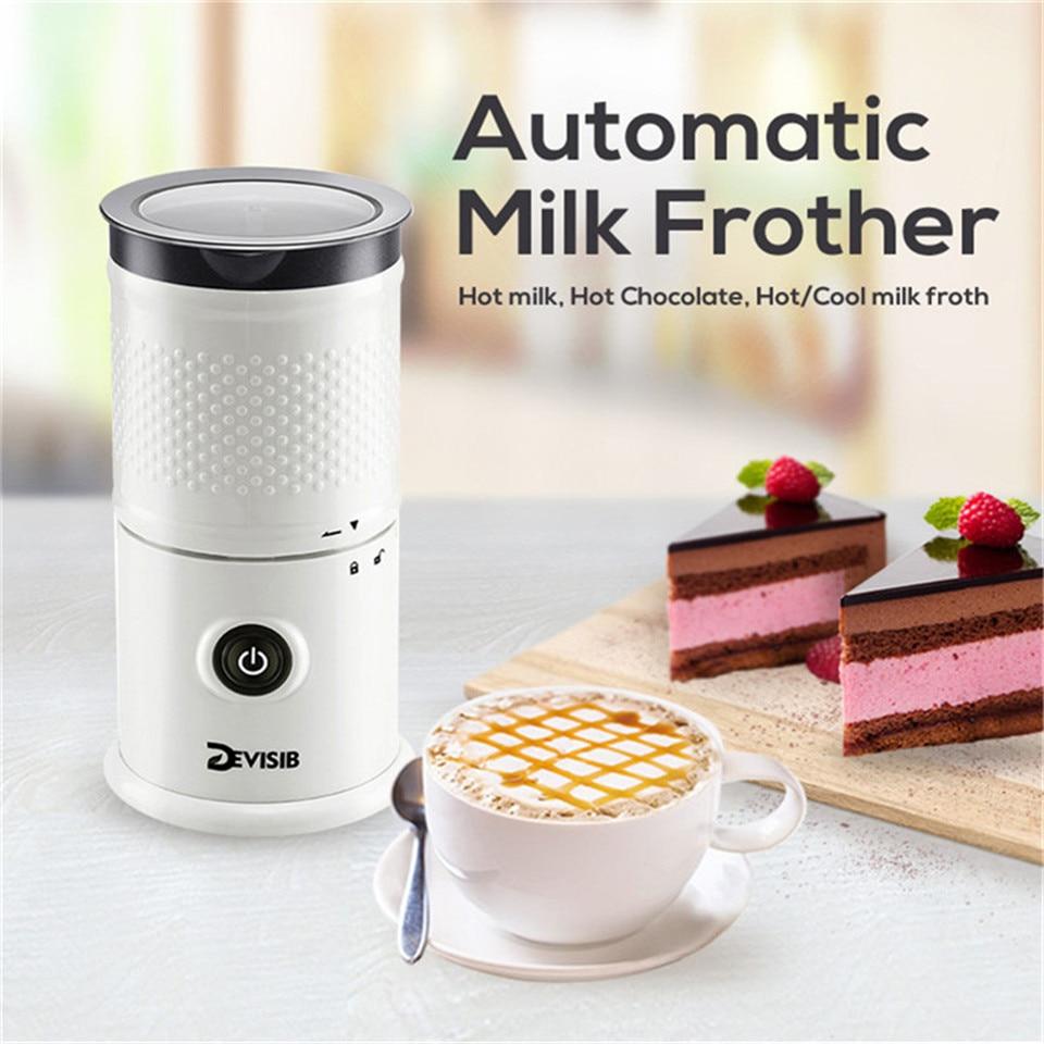 DEVISIB Detachable Milk Frother Electric Steamer Dishwasher Safe for Making Latte Cappuccino Macchiato Warm Milk | Fugo Best