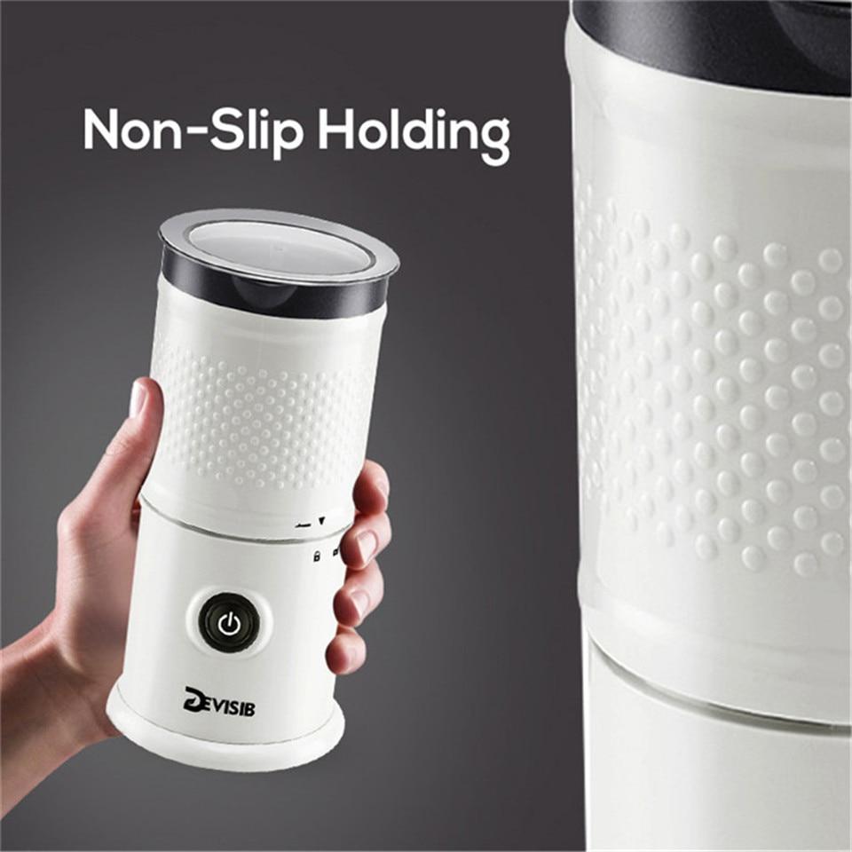 DEVISIB Detachable Milk Frother Electric Steamer Dishwasher Safe for Making Latte Cappuccino Macchiato Warm Milk | Fugo Best