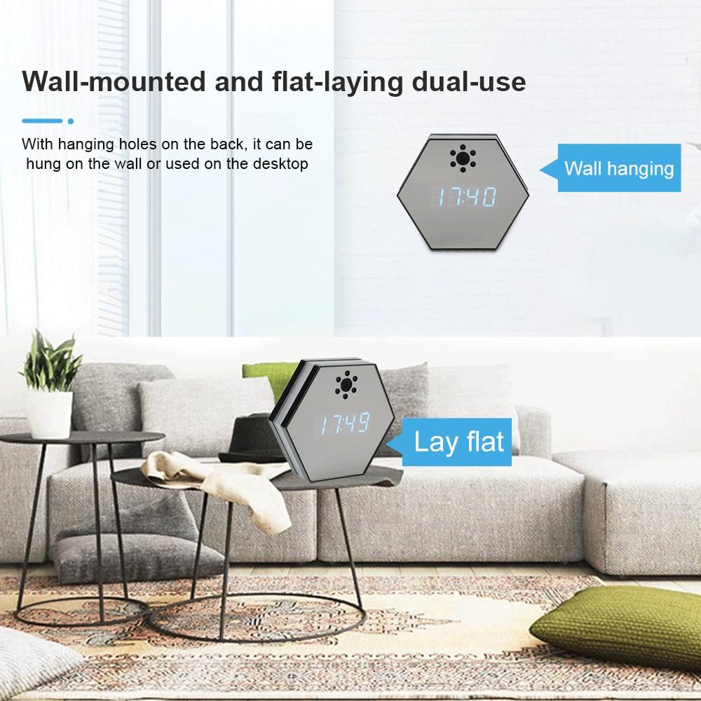 Wall-Mount Digital Clock Camera 1080P Night Light Wireless Monitor Home Secret Invisible Small Cam Hidden TF Security Protect | Fugo Best