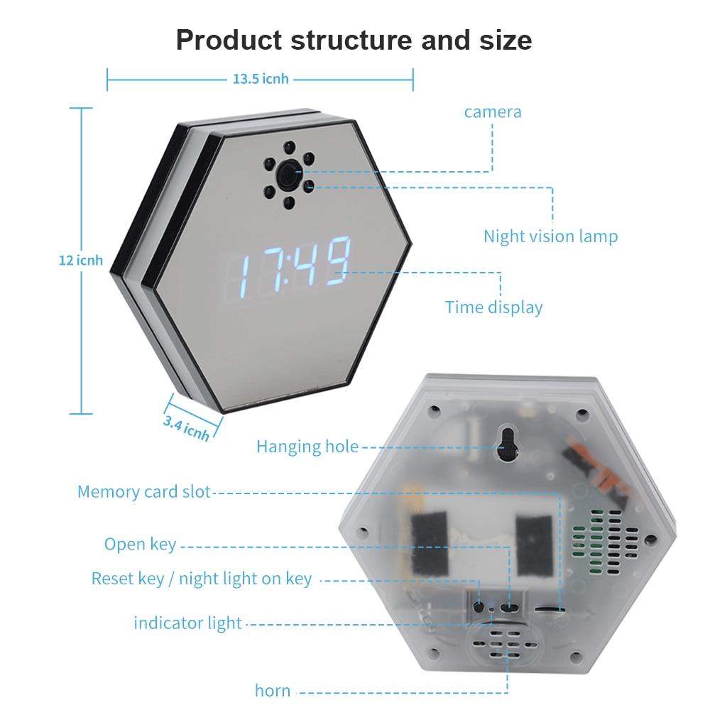 Wall-Mount Digital Clock Camera 1080P Night Light Wireless Monitor Home Secret Invisible Small Cam Hidden TF Security Protect | Fugo Best
