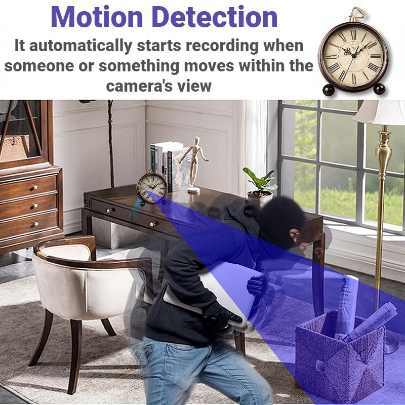 1080P HD Mini Camera WIFI Clock Camera Motion Detection Home Secret Stealth Surveillance Camera Retro Roman Numeral Clock Cam | Fugo Best