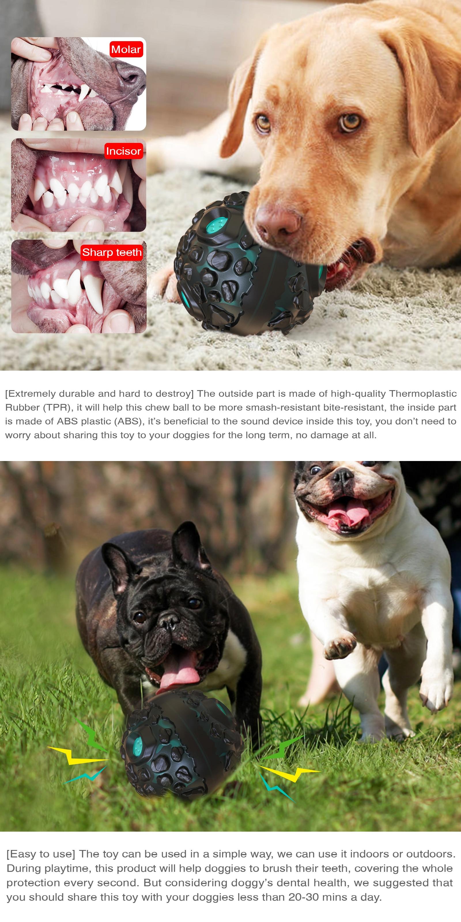PawPartner Chew Toys For Large Dogs Interactive Training Ball Puppy Pitbull Labrador Samoyed Tooth Cleaning Rubber Tool | Fugo Best