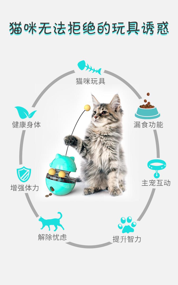 New Fortune Cat Track Antenna Ball Self -relief Leaky Snack Ball Pet Toy Plastic Tumbler Propeller Pet Products Souptoys 2022 | Fugo Best