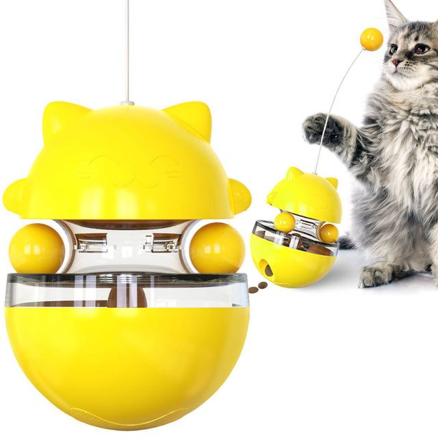 New Fortune Cat Track Antenna Ball Self -relief Leaky Snack Ball Pet Toy Plastic Tumbler Propeller Pet Products Souptoys 2022 | Fugo Best