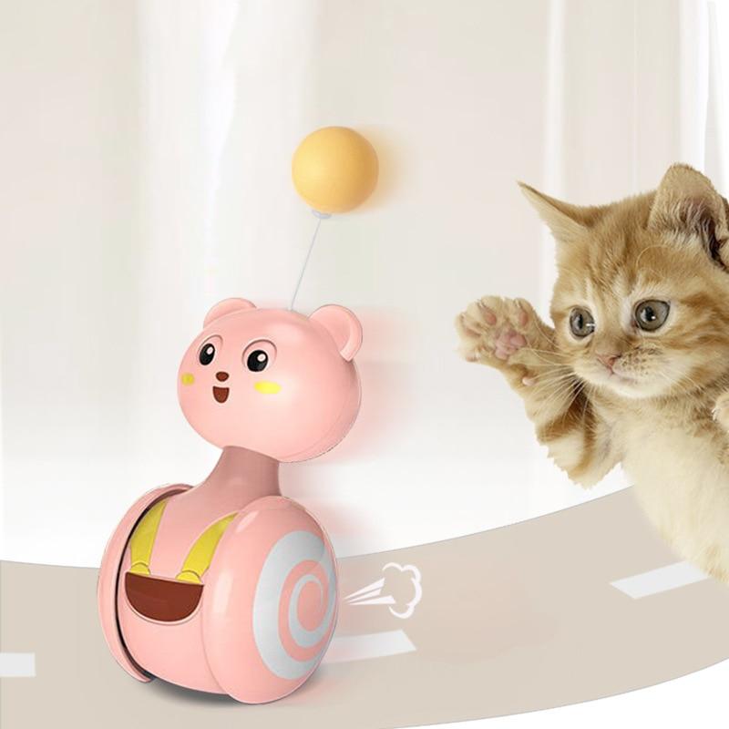 Cat Interactive Feather Toys Pet Bumbler Funny Toy Interactive Cats Toys Cat Rolling Teaser Feather Wand Toys Rotating Ball | Fugo Best