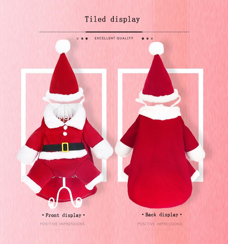 New Fashion Xmas Clothing for Pet Clothes Funny Coat for Dog Christmas Clothes Chihuahua Santa Claus Standing Costume for Cat | Fugo Best