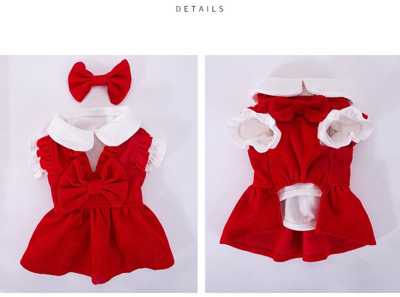 Autumn Winter Pet Princess Skirt Cute Suit Puppy Dress Small Dog Clothes Bowknot Hairpin Chihuahua Yorkshire Poodle Cat Coat | Fugo Best