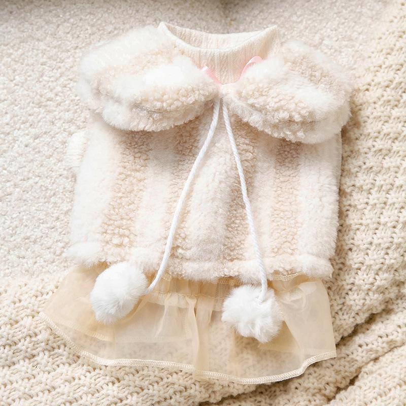 Autumn Winter Pet Princess Skirt Cute Suit Puppy Dress Small Dog Clothes Bowknot Hairpin Chihuahua Yorkshire Poodle Cat Coat | Fugo Best