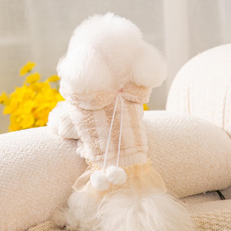 Autumn Winter Pet Princess Skirt Cute Suit Puppy Dress Small Dog Clothes Bowknot Hairpin Chihuahua Yorkshire Poodle Cat Coat | Fugo Best