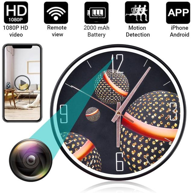 Wifi Wireless Wall Clock Camera 1080P Full HD Mini Camcorder Home Security Night Vision Support Mobile Phone Remote Viewing | Fugo Best