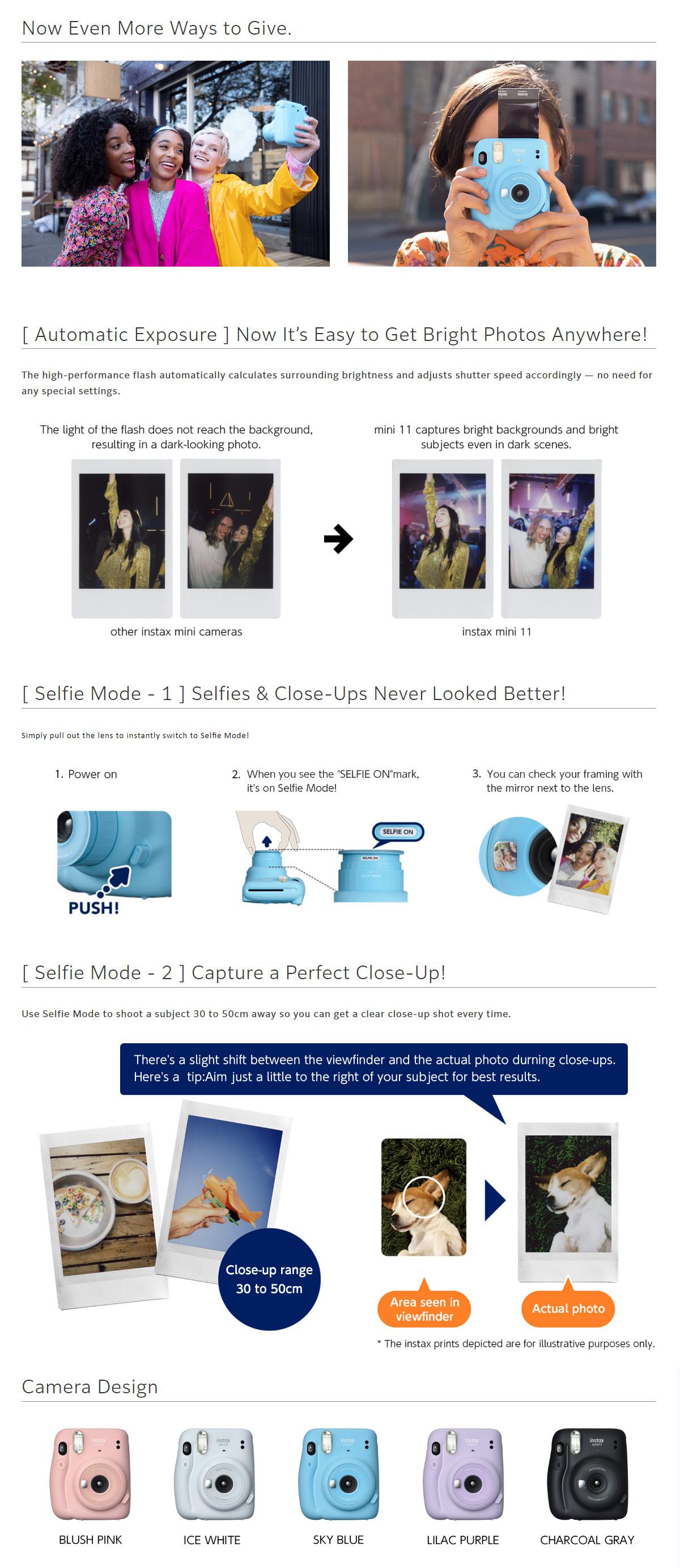 Fujifilm Genuine Orignial Instax Mini11 films Camera Hot Sale new instant photo 5 Colours | Fugo Best