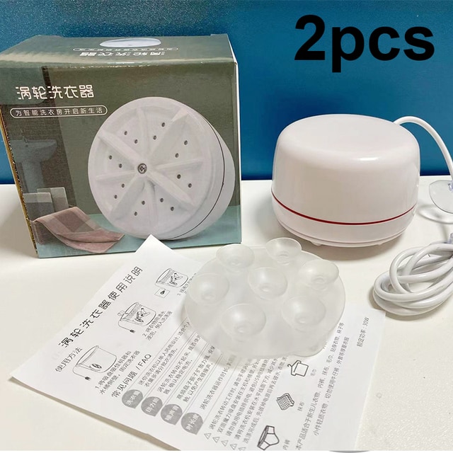 Portable Mini Washing Machine Small Dishwasher Portable Turbo Personal Rotating Washer Convenient Air Bubble Quick Wash Clothes | Fugo Best