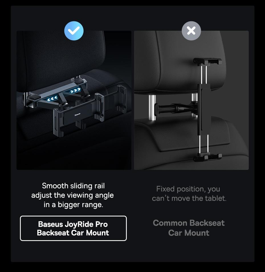 Baseus Phone Holder Tablet Holder in Car Foldable Car Rear Pillow Stand Seat Rear Headrest Mounting Bracket for iPhone iPad | Fugo Best