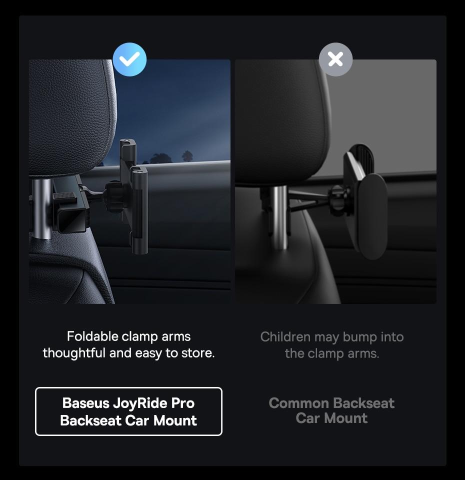 Baseus Phone Holder Tablet Holder in Car Foldable Car Rear Pillow Stand Seat Rear Headrest Mounting Bracket for iPhone iPad | Fugo Best