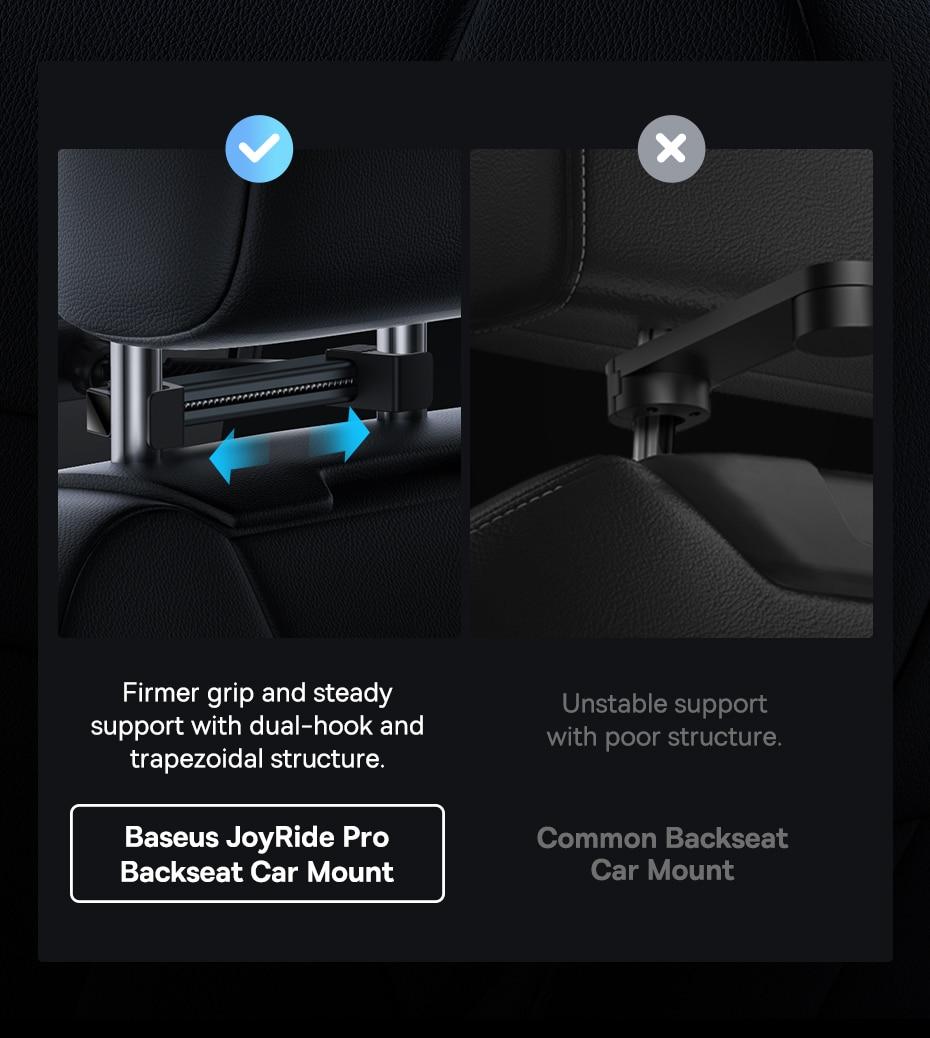 Baseus Phone Holder Tablet Holder in Car Foldable Car Rear Pillow Stand Seat Rear Headrest Mounting Bracket for iPhone iPad | Fugo Best