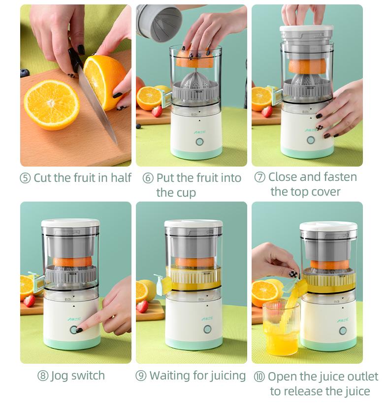Portable USB Orange Juicer Rechargeable Multifunctional Household Juice Machine Mini Juicer Cup Electric Juicer 45W Wireless | Fugo Best