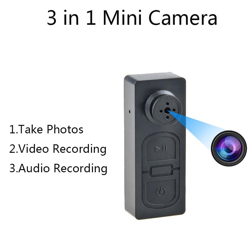 T-Shirt Button Mini Camera 3 In 1 Take Photos Video Audio Recorder Loop Recording Outdoors Micro Camcorders Safety Monitor Cam | Fugo Best