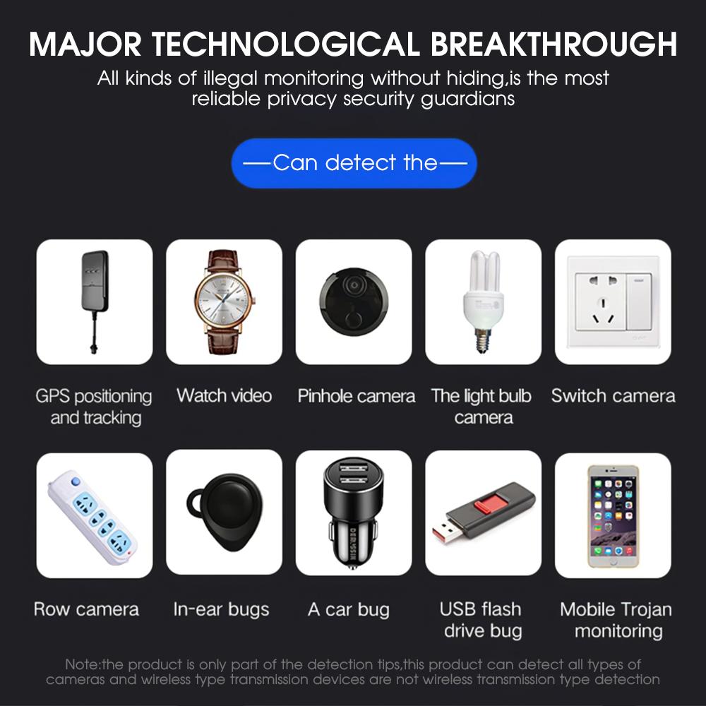 Wireless RF Signal Detector Anti-spy Camera GSM Finder Wiretapping Scanner Anti Candid Camera Detector Hidden Cam Buster | Fugo Best