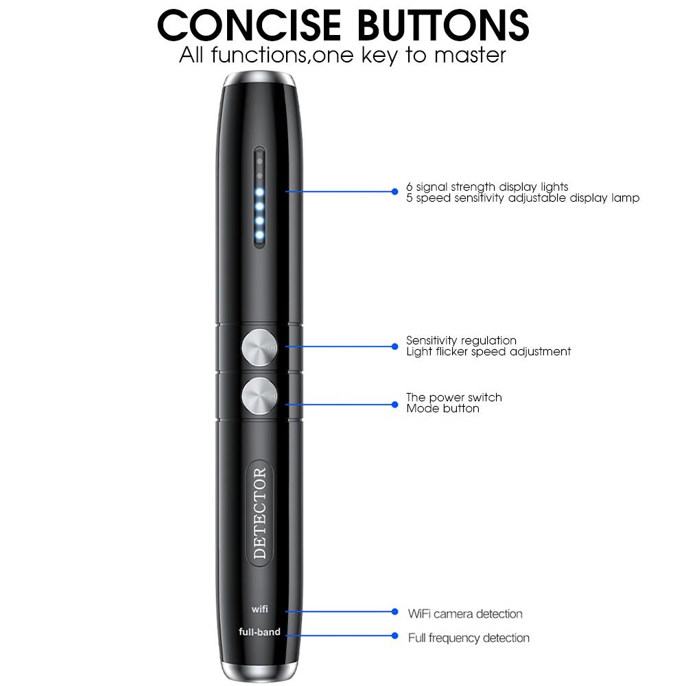 Wireless RF Signal Detector Anti-spy Camera GSM Finder Wiretapping Scanner Anti Candid Camera Detector Hidden Cam Buster | Fugo Best