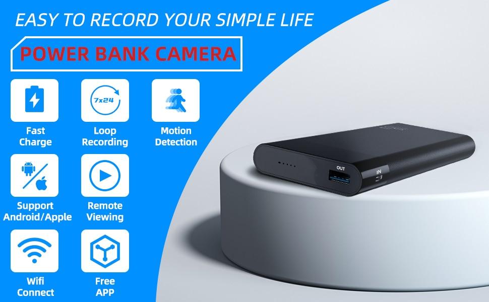 Wireless Power Bank 1080P Wifi Camera Phone Charger 4K HD Video Recorder 10000MAH Battery Powered 18W Fast Charging Ip Camera | Fugo Best