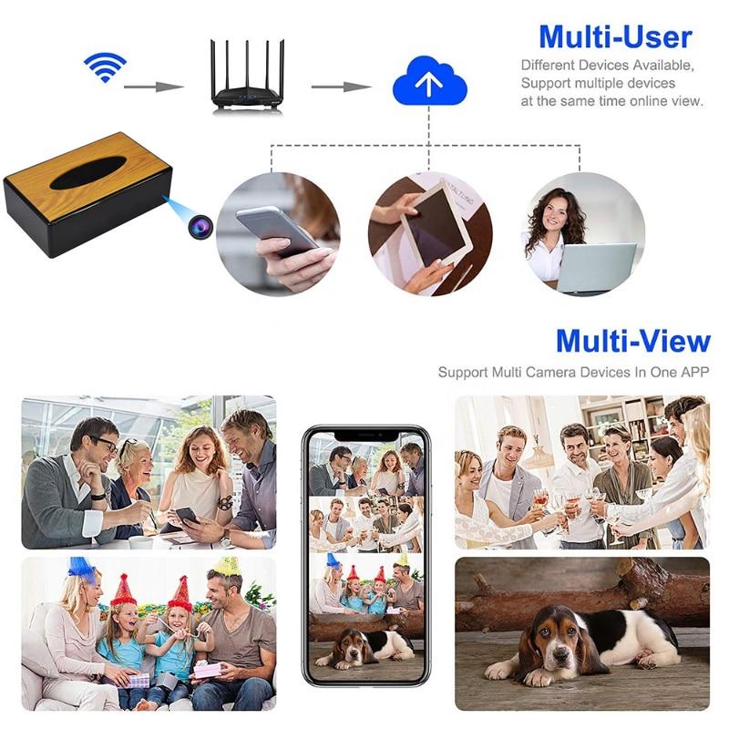 1080P HD Acrylic Desk Tissue Box Mini Camera Home Video Security Surveillance Camera Video Recorders Wifi Remote Monitoring | Fugo Best