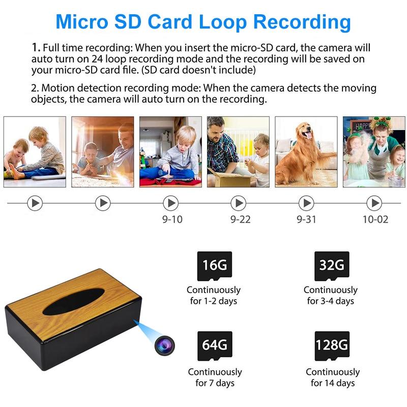 1080P HD Acrylic Desk Tissue Box Mini Camera Home Video Security Surveillance Camera Video Recorders Wifi Remote Monitoring | Fugo Best