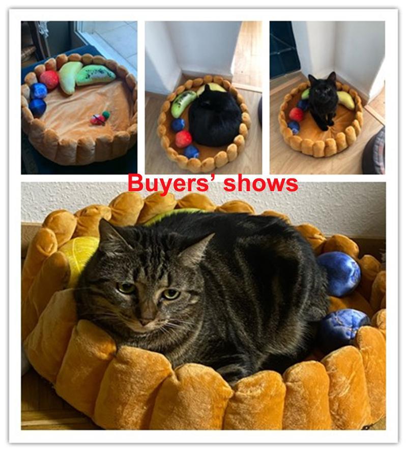 Fruit Tart Cute Dog Cat Bed Cotton Cake Roll Shaped Pet Basket for Cats Funny Kitten Washable Sleep Cave Nest Warm Cozy Cushion | Fugo Best