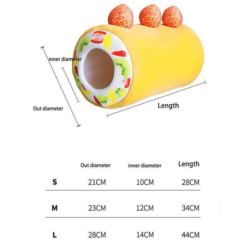 Fruit Tart Cute Dog Cat Bed Cotton Cake Roll Shaped Pet Basket for Cats Funny Kitten Washable Sleep Cave Nest Warm Cozy Cushion | Fugo Best