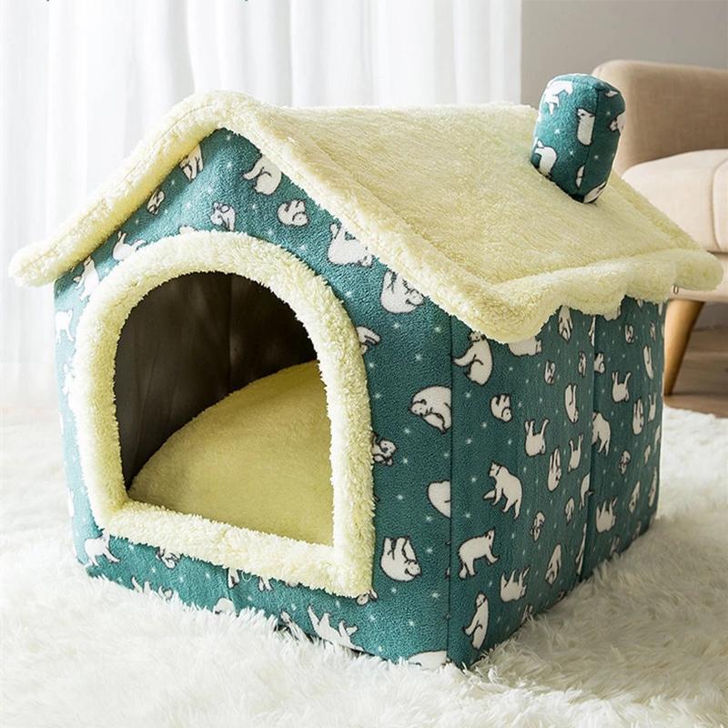 Luxury Cozy Dog Puppy House Fleece Heating Calming Pet Cat Bed with Mattress Fluffy Pet Sofa Mat Dog Cushion Poodle Well Made XL | Fugo Best