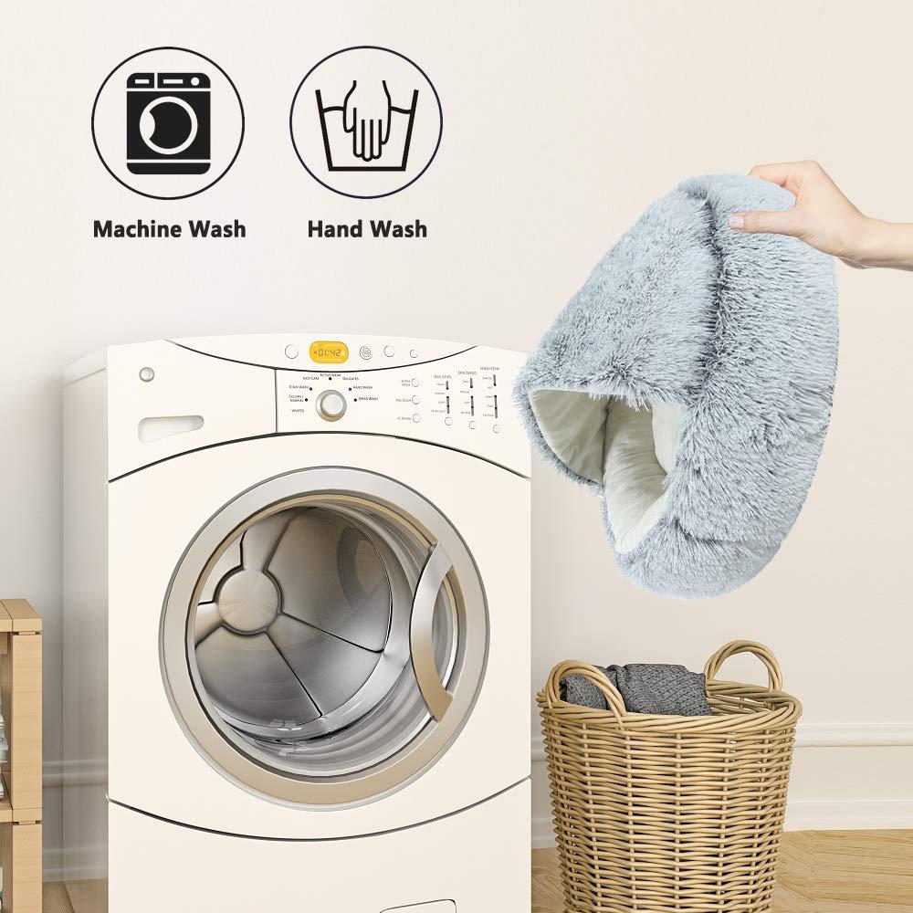 HOOPET New Style Pet Dog Cat Bed Round Plush Cat Warm Bed House Soft Long Plush Bed For Small Dogs For Cats Nest 2 In 1 Cat Bed | Fugo Best