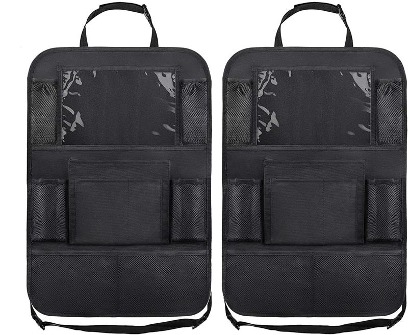 Car Backseat Organizer with Table Holder 9 Storage Pockets Seat Back Protectors Kick Mats for Kids Toddlers Travel Accessories | Fugo Best