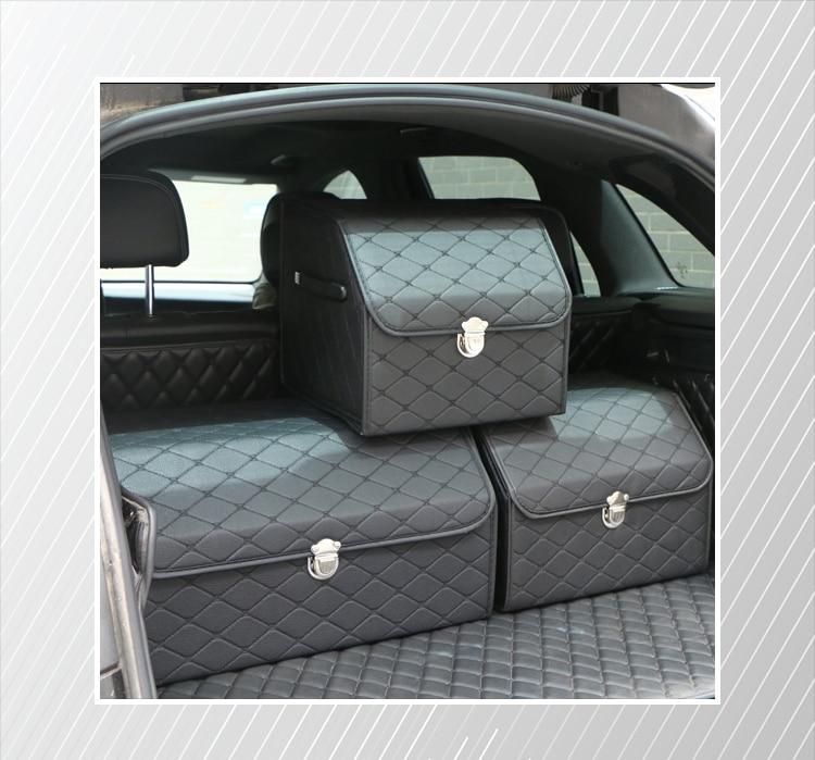 Collapsible Car Trunk Storage Box High Capacity Organizer In The Car PU Leather Trunk Tool Box Auto Accessories Storage Bag | Fugo Best