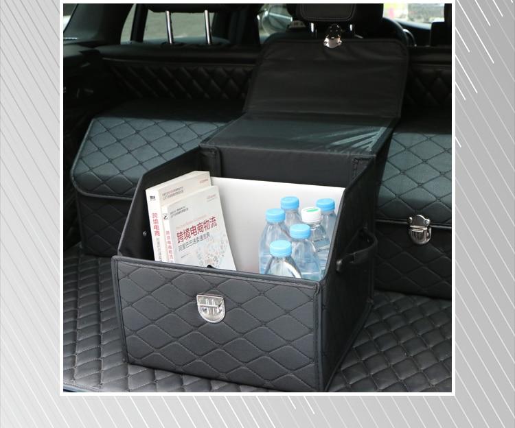 Collapsible Car Trunk Storage Box High Capacity Organizer In The Car PU Leather Trunk Tool Box Auto Accessories Storage Bag | Fugo Best