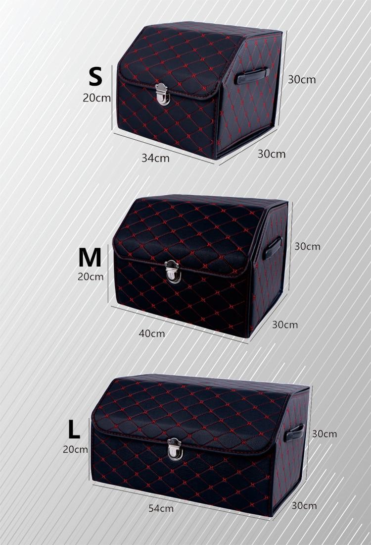 Collapsible Car Trunk Storage Box High Capacity Organizer In The Car PU Leather Trunk Tool Box Auto Accessories Storage Bag | Fugo Best
