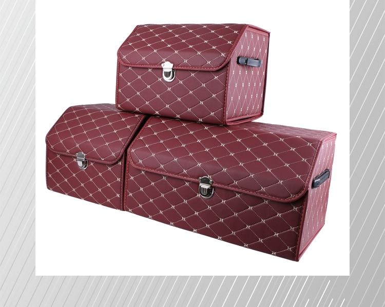 Collapsible Car Trunk Storage Box High Capacity Organizer In The Car PU Leather Trunk Tool Box Auto Accessories Storage Bag | Fugo Best