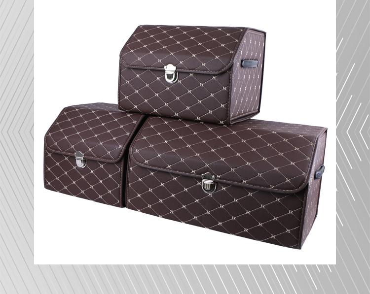 Collapsible Car Trunk Storage Box High Capacity Organizer In The Car PU Leather Trunk Tool Box Auto Accessories Storage Bag | Fugo Best