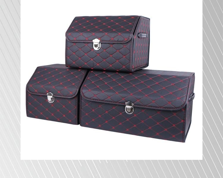 Collapsible Car Trunk Storage Box High Capacity Organizer In The Car PU Leather Trunk Tool Box Auto Accessories Storage Bag | Fugo Best