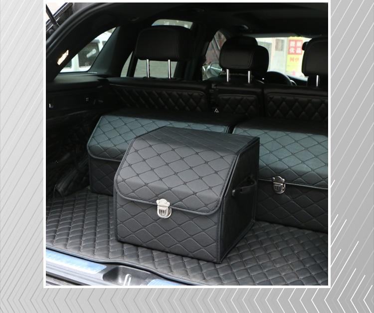 Collapsible Car Trunk Storage Box High Capacity Organizer In The Car PU Leather Trunk Tool Box Auto Accessories Storage Bag | Fugo Best
