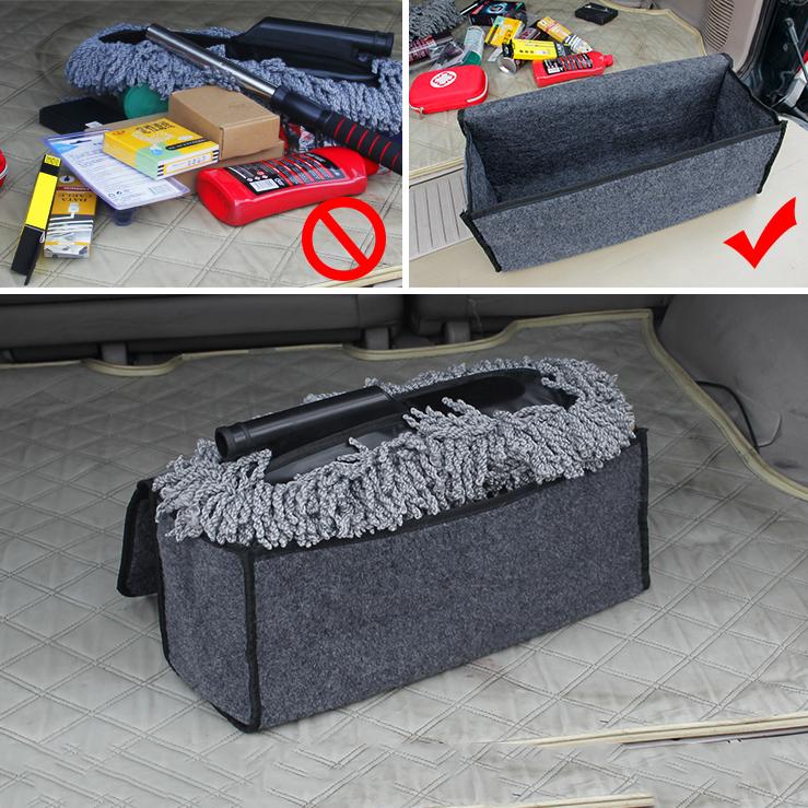Large Anti Slip Compartment Boot Storage Organizer Tool Car Storage Bag Car Trunk Organizer Soft Felt Storage Box Accessories | Fugo Best