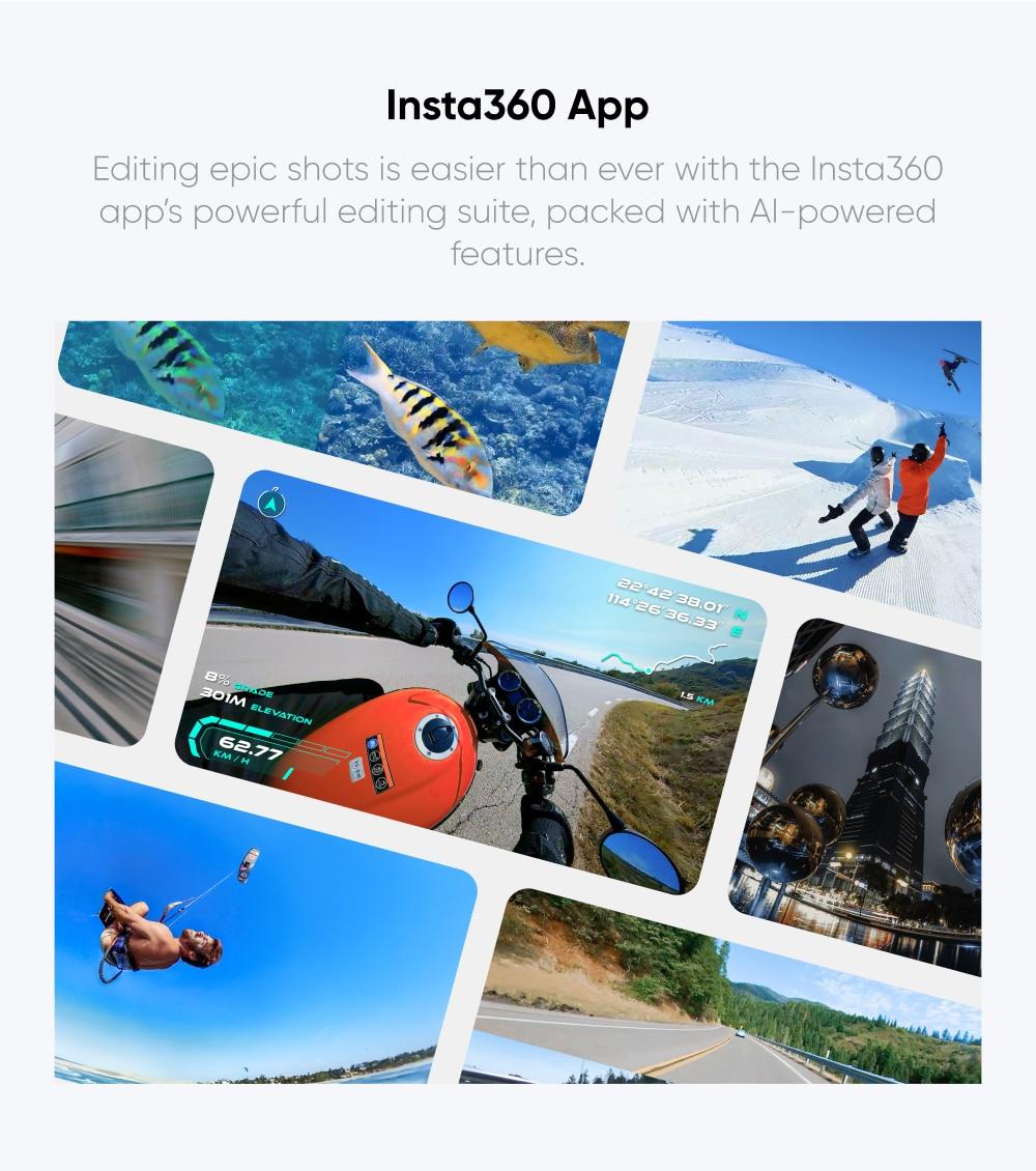 Insta360 ONE RS Waterproof 4K 60fps Action Camera & 5.7K 360 Camera with Interchangeable Lenses, Twin/ 4K Edition | Fugo Best