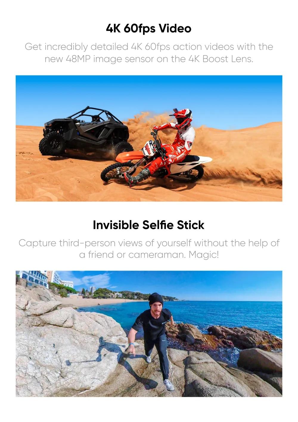 Insta360 ONE RS Waterproof 4K 60fps Action Camera & 5.7K 360 Camera with Interchangeable Lenses, Twin/ 4K Edition | Fugo Best