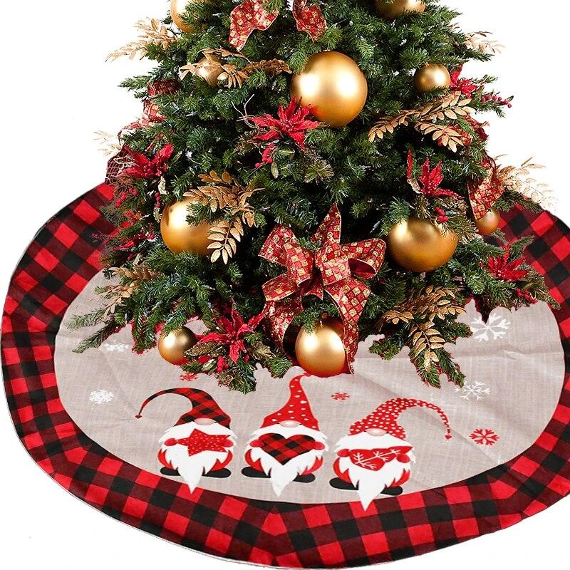 Christmas Tree Skirt Elk Snowflake Santa Xmas Tree Mat Carpet Merry Christmas Decoration For Home Navidad Ornament New Year Gift | Fugo Best