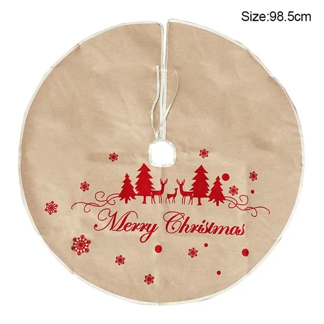 Christmas Tree Skirt Elk Snowflake Santa Xmas Tree Mat Carpet Merry Christmas Decoration For Home Navidad Ornament New Year Gift | Fugo Best